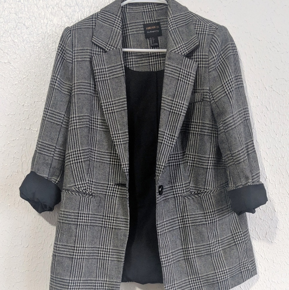 Forever 21 oversized boyfriend Plaid blazer